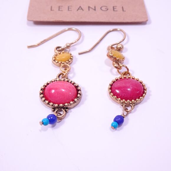 Copied - Neiman Marcus Majestic Cabochon Candy Color Drop Earrings NWT 115 - Picture 6 of 6